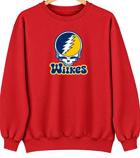 Wilkes Stealie Premium Unisex Crewneck — Design: Wilkes — Red