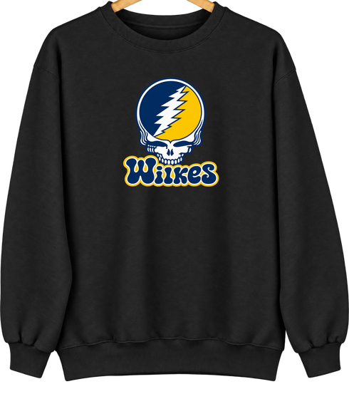 Wilkes Stealie Premium Unisex Crewneck — Design: Wilkes — Black