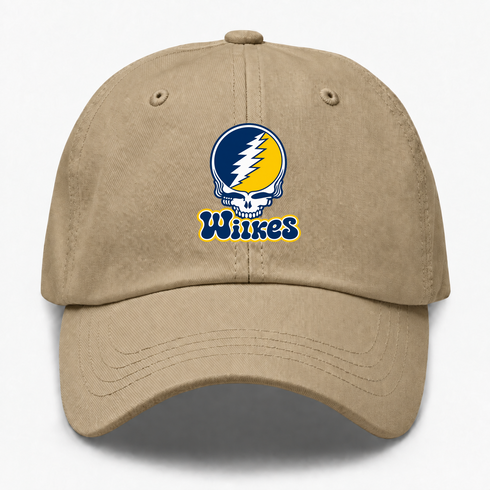 Wilkes Stealie Premium Unisex Dad Hat — Design: Wilkes — Khaki