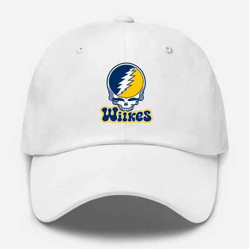 Wilkes Stealie Premium Unisex Dad Hat — Design: Wilkes — White