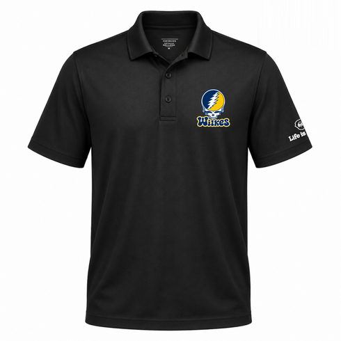 Wilkes Stealie Premium Unisex Polo — Design: Wilkes — Black