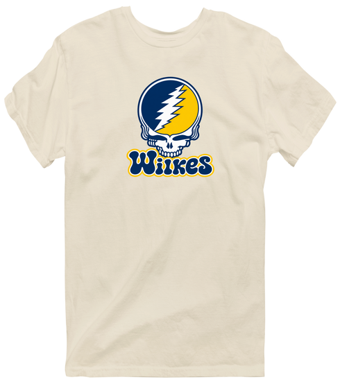 Wilkes Stealie Premium Unisex T-Shirt — Design: Wilkes — Sand