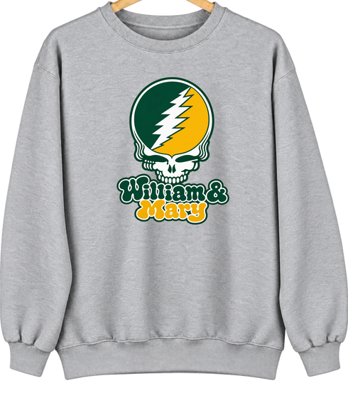 William & Mary Stealie Premium Unisex Crewneck — Design: William & Mary — Sport Grey