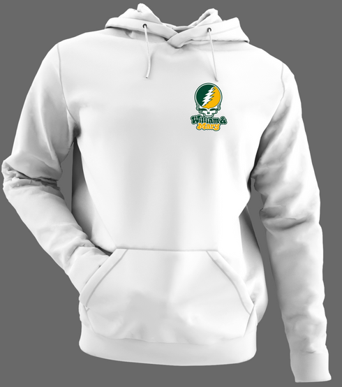 William & Mary Stealie Premium Unisex Hoodie — Design: William & Mary — White/Grey