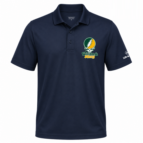 William & Mary Stealie Premium Unisex Polo — Design: William & Mary — Navy