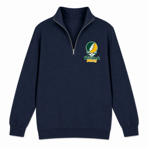 William & Mary Stealie Premium Unisex Quarter-Zip — Design: William & Mary — Navy