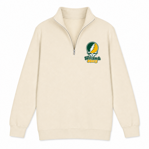 William & Mary Stealie Premium Unisex Quarter-Zip — Design: William & Mary — Sand