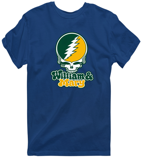 William & Mary Stealie Premium Unisex T-Shirt — Design: William & Mary — Navy