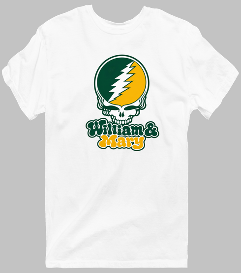 William & Mary Stealie Premium Unisex T-Shirt — Design: William & Mary — White