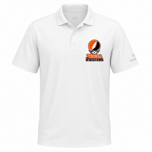 William Paterson Stealie Premium Unisex Polo — Design: William Paterson University — White
