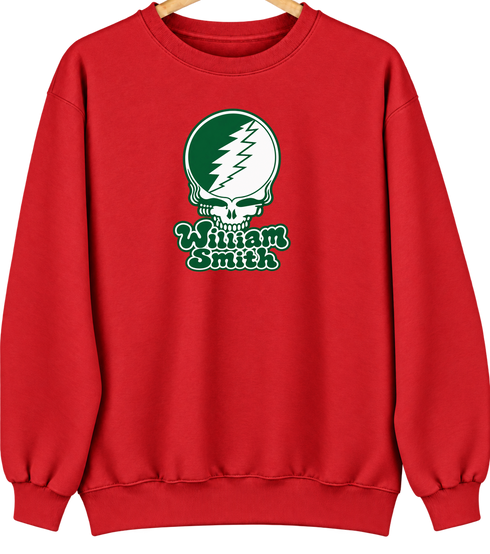 William Smith Stealie Premium Unisex Crewneck — Design: William Smith College — Red