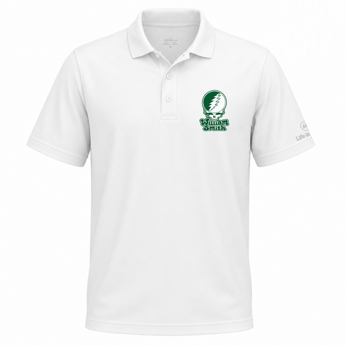 William Smith Stealie Premium Unisex Polo — Design: William Smith College — White