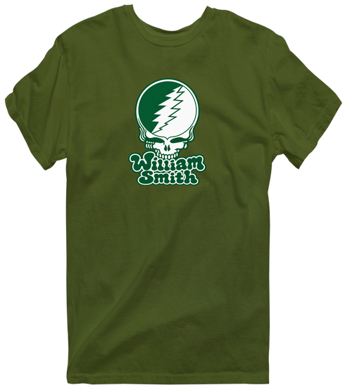 William Smith Stealie Premium Unisex T-Shirt — Design: William Smith College — Military Green