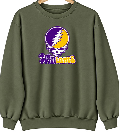 Williams Stealie Premium Unisex Crewneck — Design: Williams College — Military Green