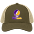 Williams Stealie Premium Unisex Trucker Cap — Design: Williams College — Moss/Khaki