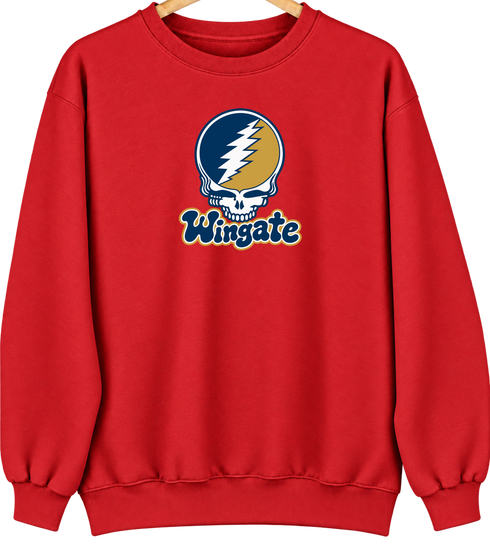 Wingate Stealie Premium Unisex Crewneck — Design: Wingate University — Red