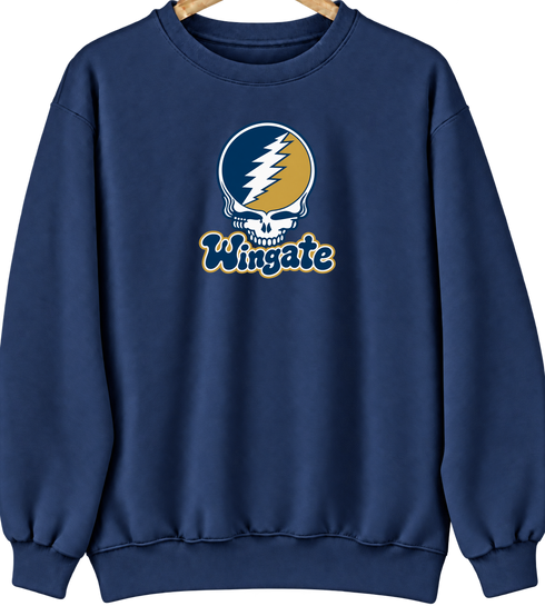 Wingate Stealie Premium Unisex Crewneck — Design: Wingate University — Navy