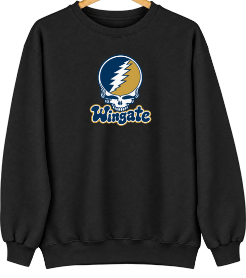 Wingate Stealie Premium Unisex Crewneck — Design: Wingate University — Black