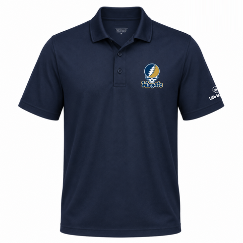 Wingate Stealie Premium Unisex Polo — Design: Wingate University — Navy