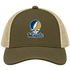 Wingate Stealie Premium Unisex Trucker Cap — Design: Wingate University — Moss/Khaki