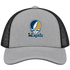 Wingate Stealie Premium Unisex Trucker Cap — Design: Wingate University — Heather Grey/Black