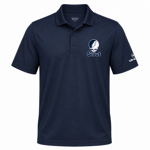 Stout Stealie Premium Unisex Polo — Design: Wisconsin-Stout University of — Navy
