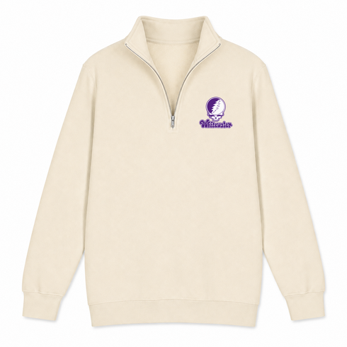 Whitewater Stealie Premium Unisex Quarter-Zip — Design: Wisconsin-Whitewater University of — Sand