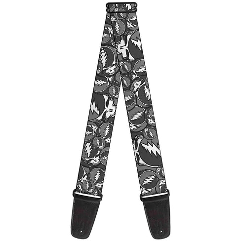 Grateful Dead - Guitar Strap - Steal Your Face Stacked Gray - StealieShop
