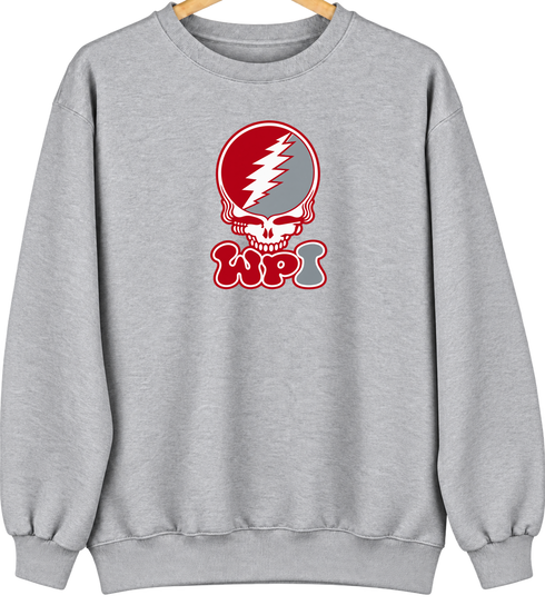 Worcester Poly Stealie Premium Unisex Crewneck — Design: Worcester Polytechnic Institute — Sport Grey