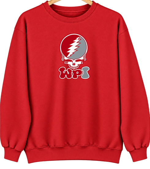 Worcester Poly Stealie Premium Unisex Crewneck — Design: Worcester Polytechnic Institute — Red