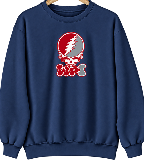 Worcester Poly Stealie Premium Unisex Crewneck — Design: Worcester Polytechnic Institute — Navy