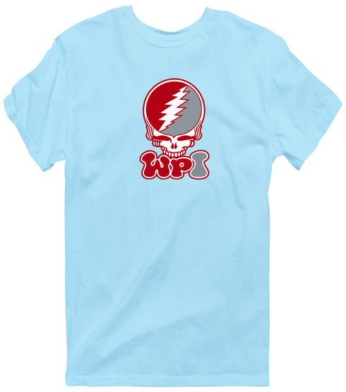 Worcester Poly Stealie Premium Unisex T-Shirt — Design: Worcester Polytechnic Institute — Light Blue