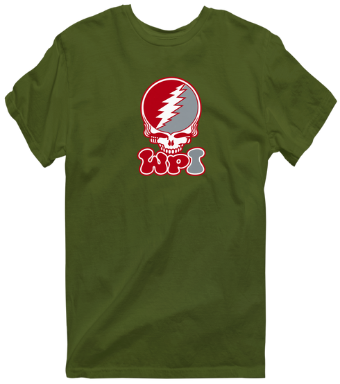 Worcester Poly Stealie Premium Unisex T-Shirt — Design: Worcester Polytechnic Institute — Military Green
