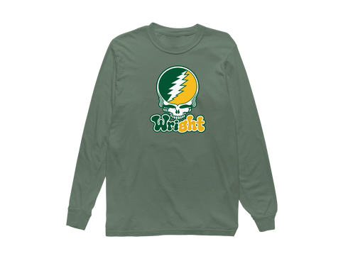 Wright State Stealie Premium Unisex Long-Sleeve — Design: Wright State University — Light Green