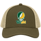 Wright State Stealie Premium Unisex Trucker Cap — Design: Wright State University — Moss/Khaki