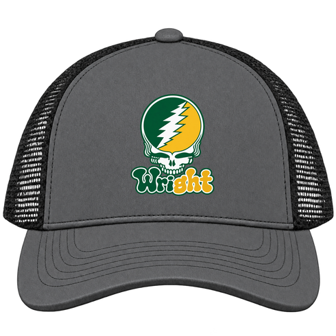 Wright State Stealie Premium Unisex Trucker Cap — Design: Wright State University — Charcoal/Black