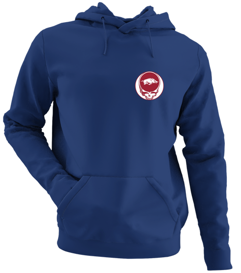 University of Arkansas - Premium Grateful Dead Left Chest Hoodie - Navy - 2