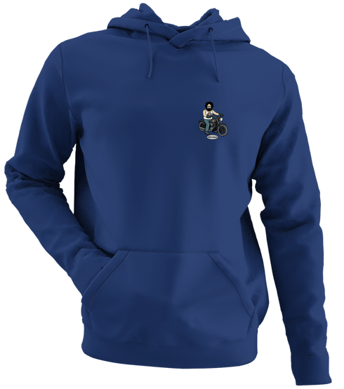 Jerry and His Hog - Life is dead.® - Premium Grateful Dead Left Chest Hoodie - Navy