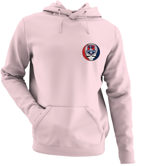 New England Football - Premium Grateful Dead Left Chest Hoodie - Light Pink - 4