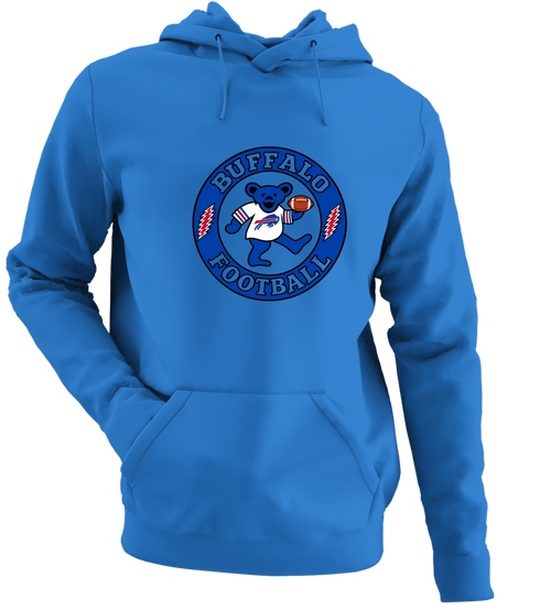 Buffalo Football Dancing Bear - Premium Grateful Dead Hoodie - Heather Royal