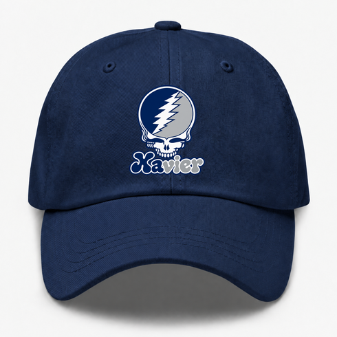 Xavier Stealie Premium Unisex Dad Hat — Design: Xavier University — Navy