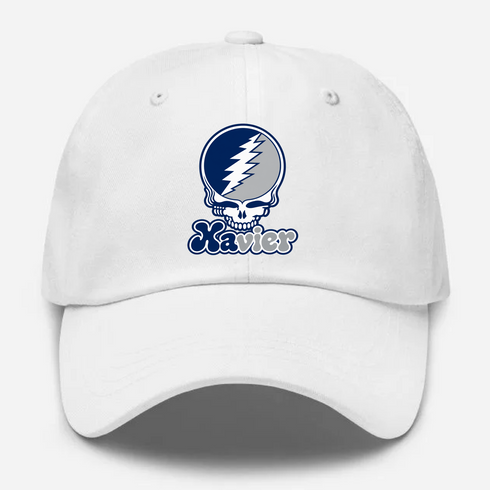 Xavier Stealie Premium Unisex Dad Hat — Design: Xavier University — White