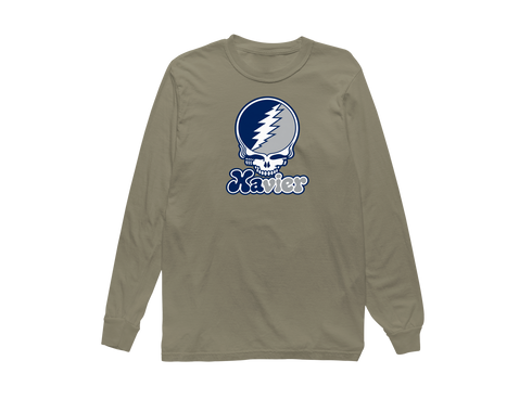 Xavier Stealie Premium Unisex Long-Sleeve — Design: Xavier University — Sandstone