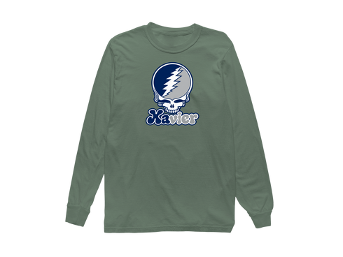 Xavier Stealie Premium Unisex Long-Sleeve — Design: Xavier University — Light Green