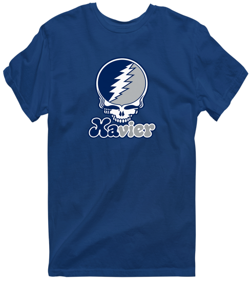 Xavier Stealie Premium Unisex T-Shirt — Design: Xavier University — Navy