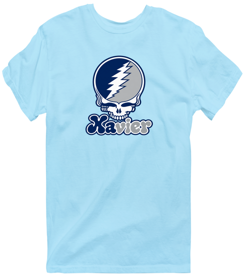 Xavier Stealie Premium Unisex T-Shirt — Design: Xavier University — Light Blue