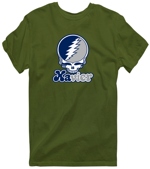 Xavier Stealie Premium Unisex T-Shirt — Design: Xavier University — Military Green