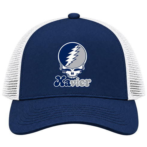 Xavier Stealie Premium Unisex Trucker Cap — Design: Xavier University — Navy/White