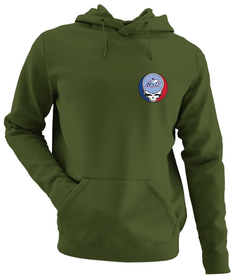 Nova Southeastern University - Premium Grateful Dead Left Chest Hoodie - Military Green