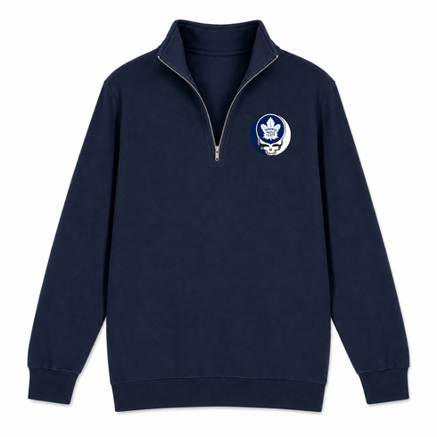 Toronto Maple Leafs - Premium Grateful Dead Quarter-Zip Pullover - Navy - 4